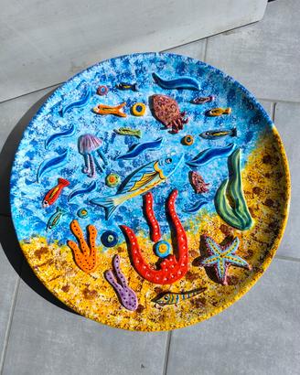 Piatto ceramica a rilievo