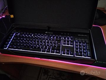 tastiera gaming Corsair k55+  pad rgb black shark