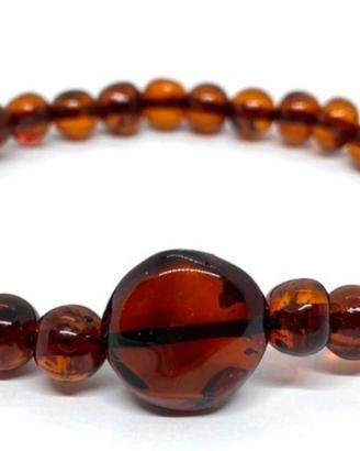 Bracciale in ambra baltica 100% naturale unisex .