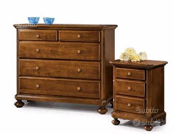 Gruppo letto in legno di pioppo