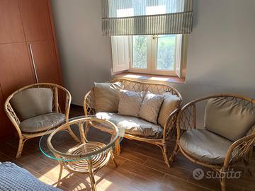 soggiorno in rattan