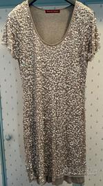 VESTITO TUBINO PAILLETTES DORATE