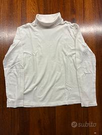 Maglia dolcevita 100% cotone, bianca L