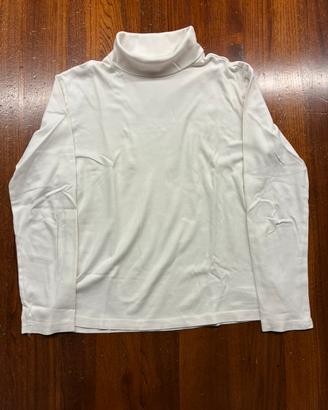 Maglia dolcevita 100% cotone, bianca L