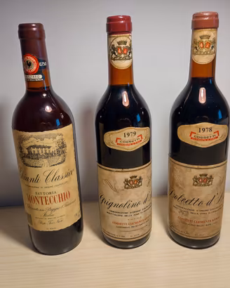 Lotto di 6 bottiglie di vino da collezione