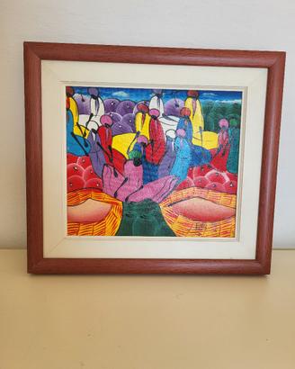 Quadro dipinto colorato stile africano