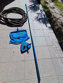 Kit pulizia piscina-asta telescopica, tubo, retina