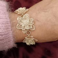 Bracciale donna fiore argento