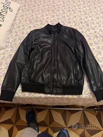 chiodo nero Combipel tg 52 pelle vera