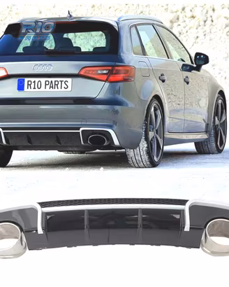 DIFUSORE AUDI A3 8V 12-16 LOOK RS + TERMINALI DI S