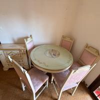 Soggiorno tavolo e sedie barocco veneziano