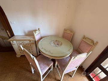 Soggiorno tavolo e sedie barocco veneziano