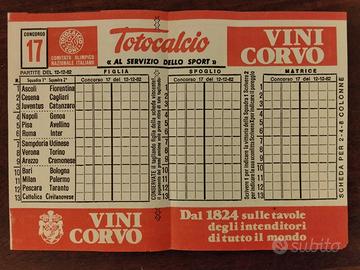 Schedina Totocalcio 12.12.82