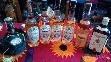 Vecchie Bottiglie di whisky, brandy, ecc