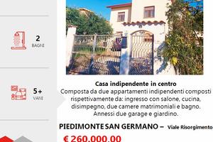 Casa indipendente in centro con giardino+2box