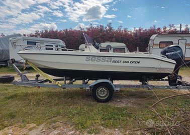 barca sessa con Mercury 40/60 4 tempi 