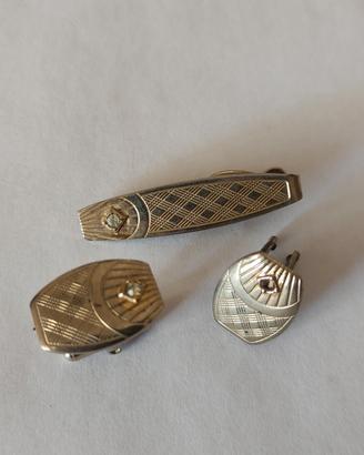 Coppia gemelli e fermacravatta vintage 