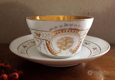 Antica tazza Biedermeier porcellana fine '800