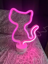 Luce gatto led rosa