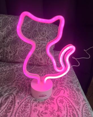 Luce gatto led rosa