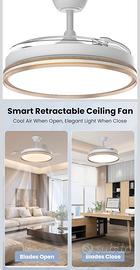 Ventilatore da soffitto luce led finitura dorata