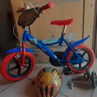 BICI SPIDERMAN+CASCO+ROTELLE