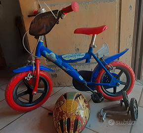 BICI SPIDERMAN+CASCO+ROTELLE
