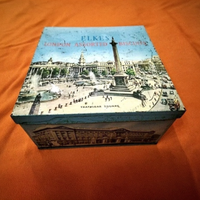 Scatola vintage per biscotti Elkes di Londra, di l