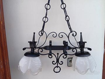 lampadario in ferro battuto 