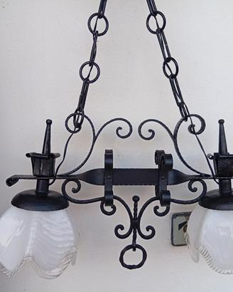 lampadario in ferro battuto 