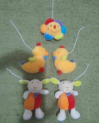 Set 5 morbidi peluche per neonato Paradise Toys