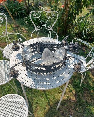 lampadario rustico  di ferro battuto primi 900
