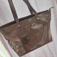 Borsa Armani jeans grigio laccato 