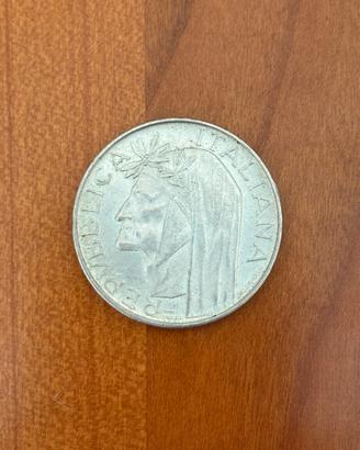 Moneta 500 lire argento 1965 - Dante Alighieri