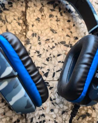 Cuffie Gaming Camouflage Blu – Con Microfono