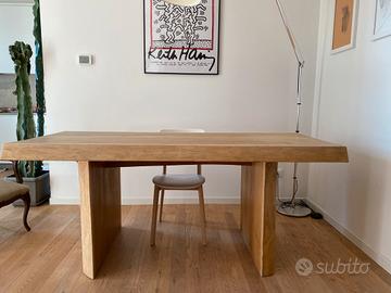 Tavolo legno di rovere verniciato a cera