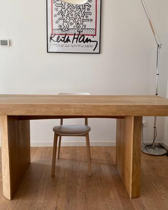Tavolo legno di rovere verniciato a cera