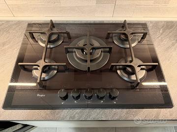 Piano cottura Whirlpool 73 cm 5 fuochi vetro nero