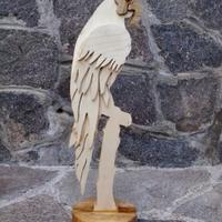 Pappagallo in legno fatto a mano