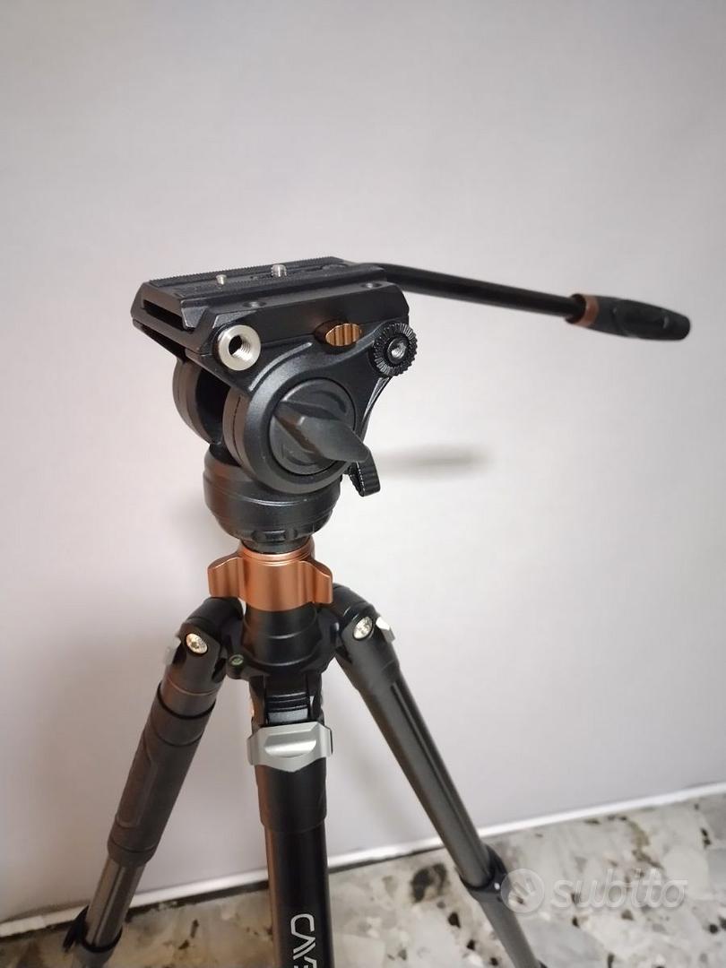 Treppiede Cayer FP2450 Con Testa Fluida - Per Fotocamere DSLR, Altezza Max 75", Convertibile In Monopiede - Foto 11
