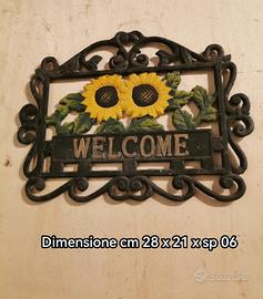 Vecchia scritta Welcome in ferro battuto
