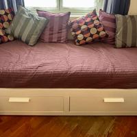 BRIMNES Struttura letto divano/2 cassetti, bianco
