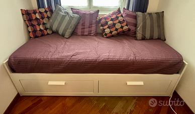 BRIMNES Struttura letto divano/2 cassetti, bianco