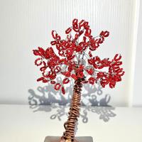 Albero fatto a mano in ferro con fili e perline