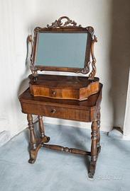 Tavolo da lavoro s specchio in noce