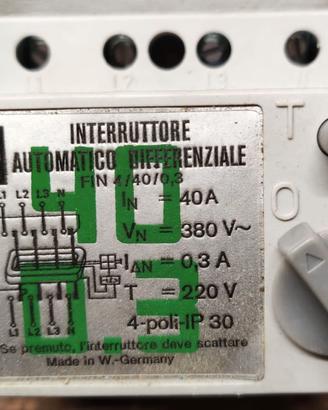 INTERRUTTORE AUTOMATICO DIFFERENZIALE VINTAGE