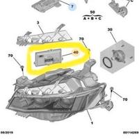 Centralina luci lampada led destra peugeot 508