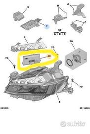 Centralina luci lampada led destra peugeot 508