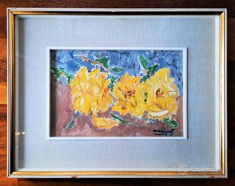 Quadro con fiori gialli - anni 70