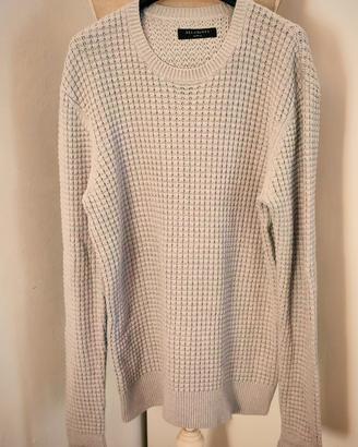 Maglione Girocollo AllSaints in Cotone Waffle 